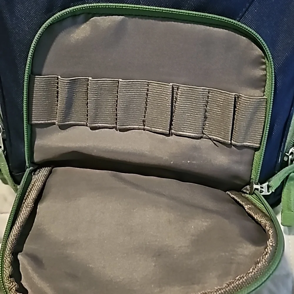 Navy blue green zipper pottery barn backpack Small Fairfax